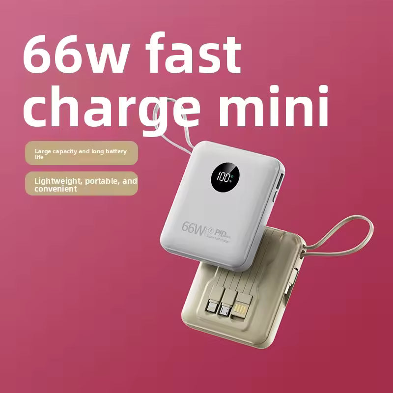 Mini Self-Contained 22.5W- Fast Charging Power Bank 10000 Mah Large Capacity Portable Power Bank